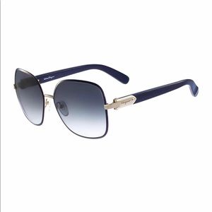 Salvatore Ferragamo Light Gold/Blue Sunglasses